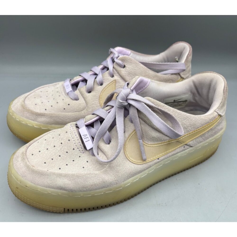 Nike Air Force 1 Sage LX Low Womens 8.5 Violet Mist Suede Sneakers AR5409-500